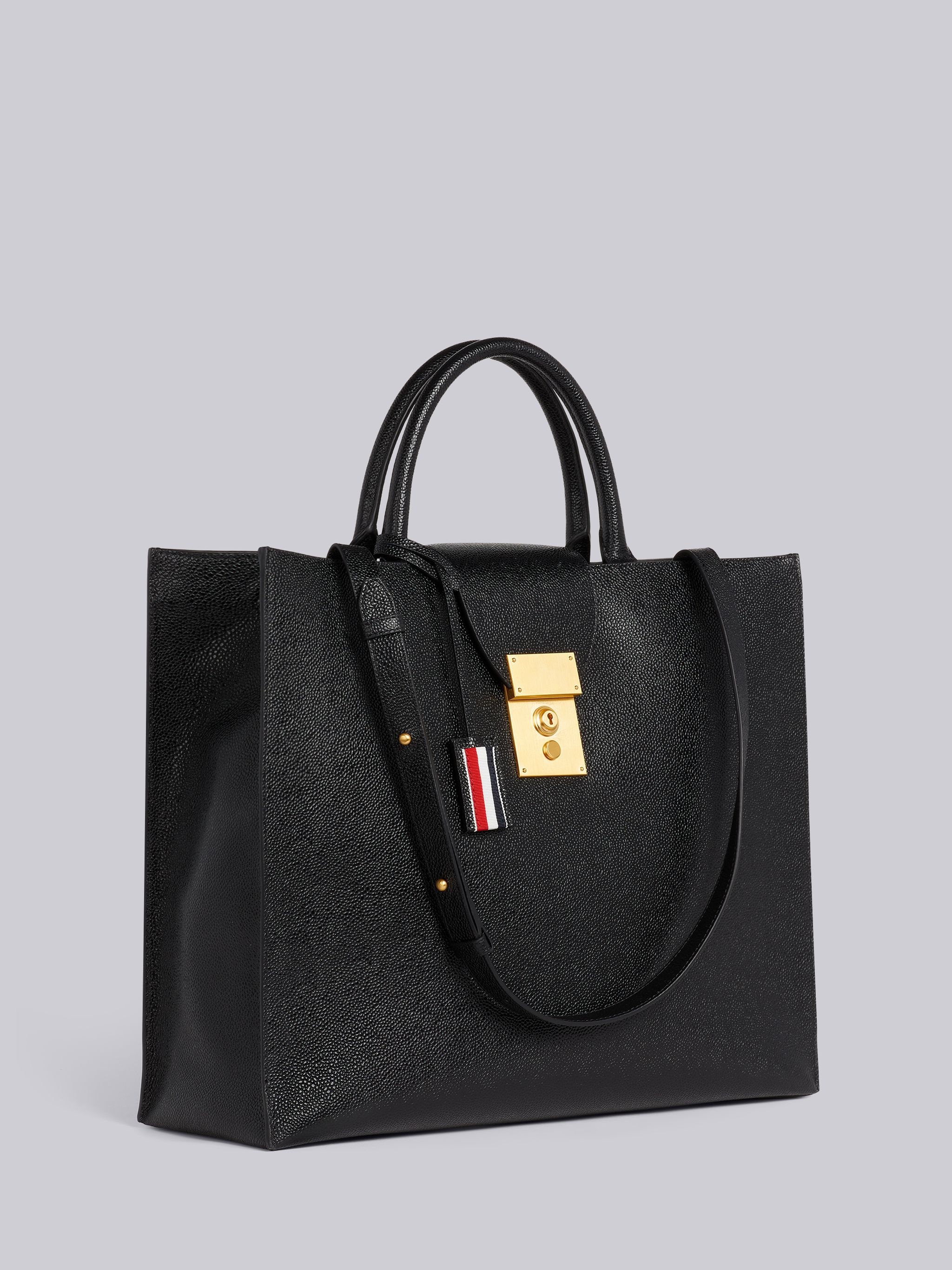 Black Pebble Grain Leather Mr. Thom Tote - 3