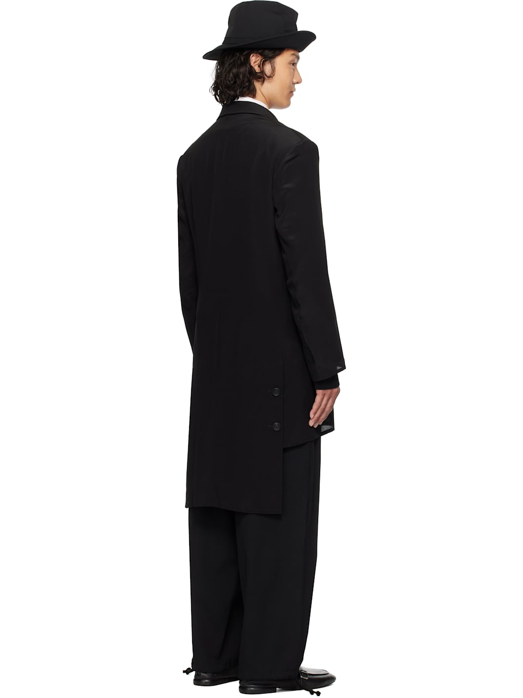 Black Tab Long Blazer - 3