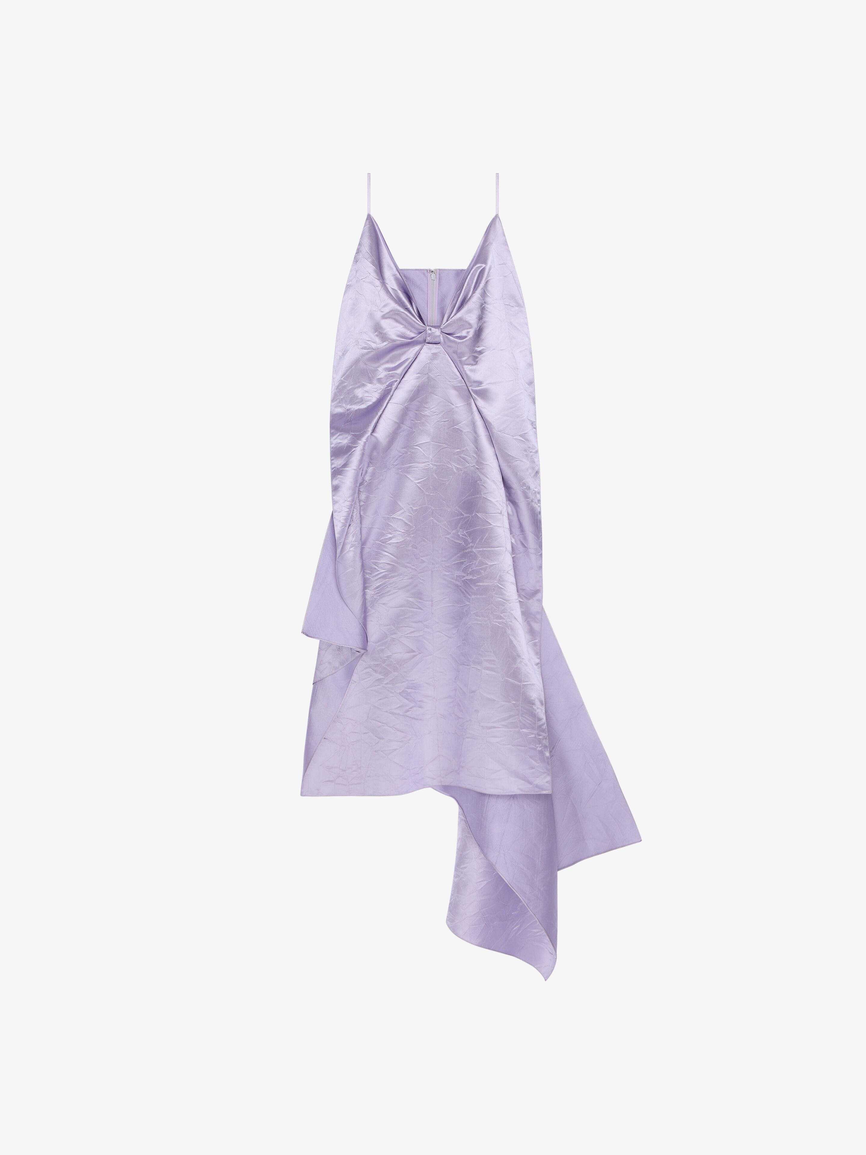 ASYMMETRIC DRESS IN SATIN WITH OVERSIZED BOW - 1
