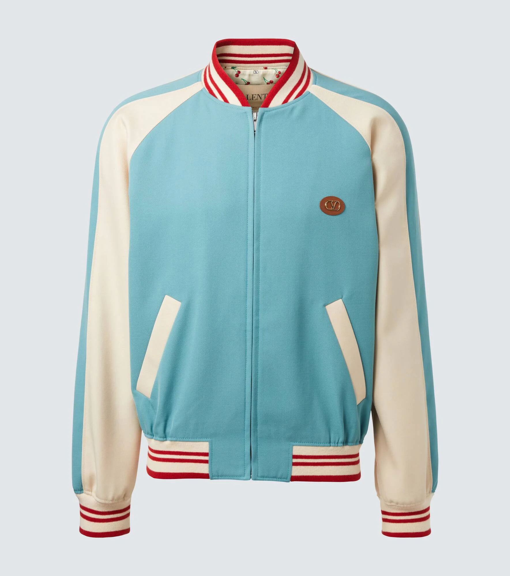 Logo virgin wool varsity jacket - 1