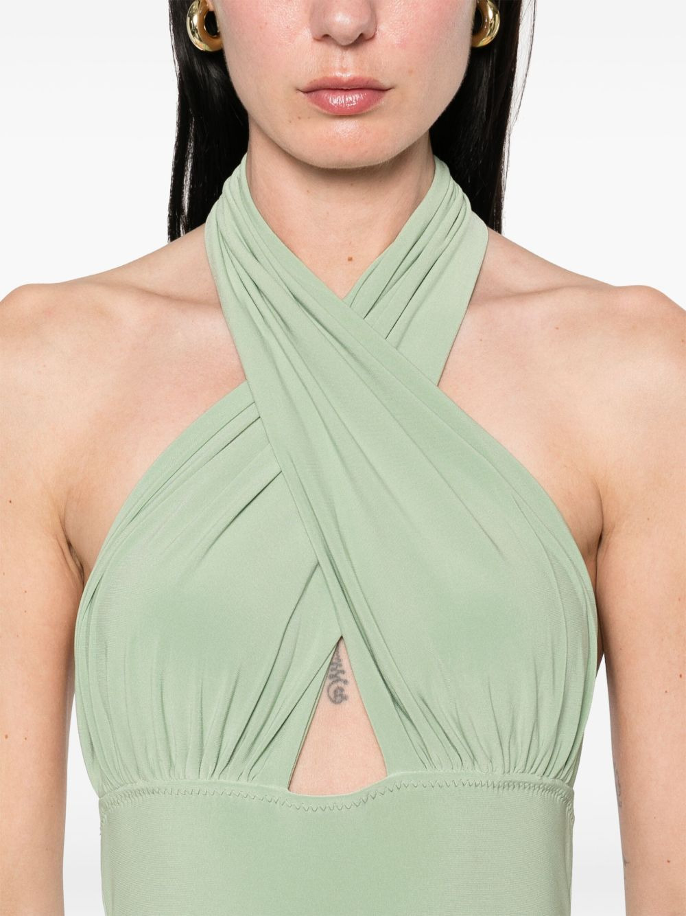 cross-halter fishtail gown - 5