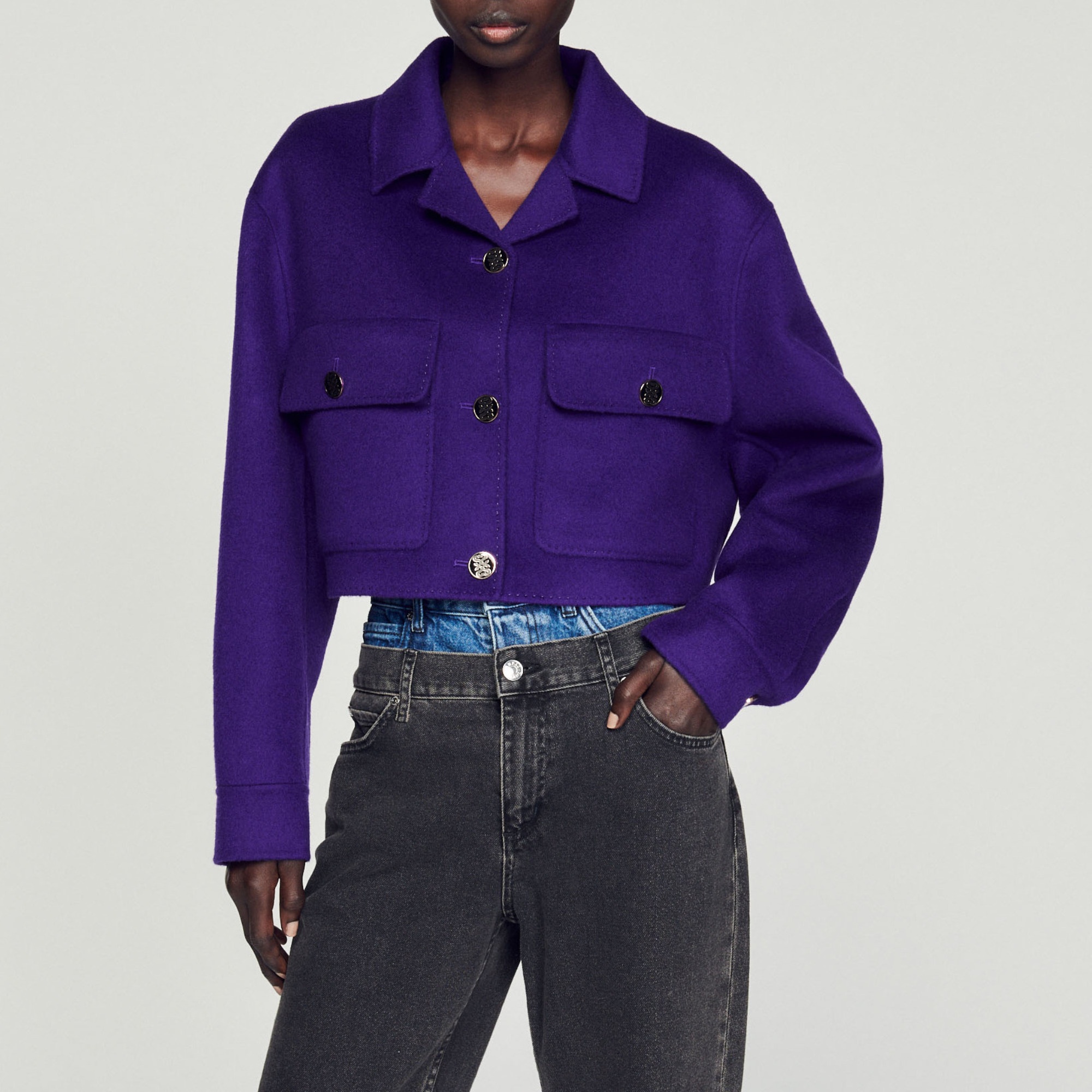 Cropped wool coat - 5