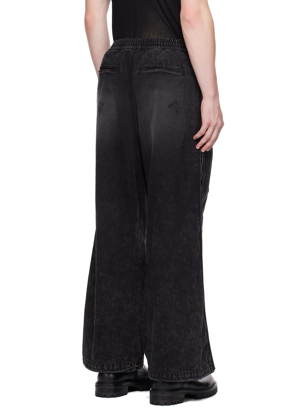 Black Side Zip Jeans - 3