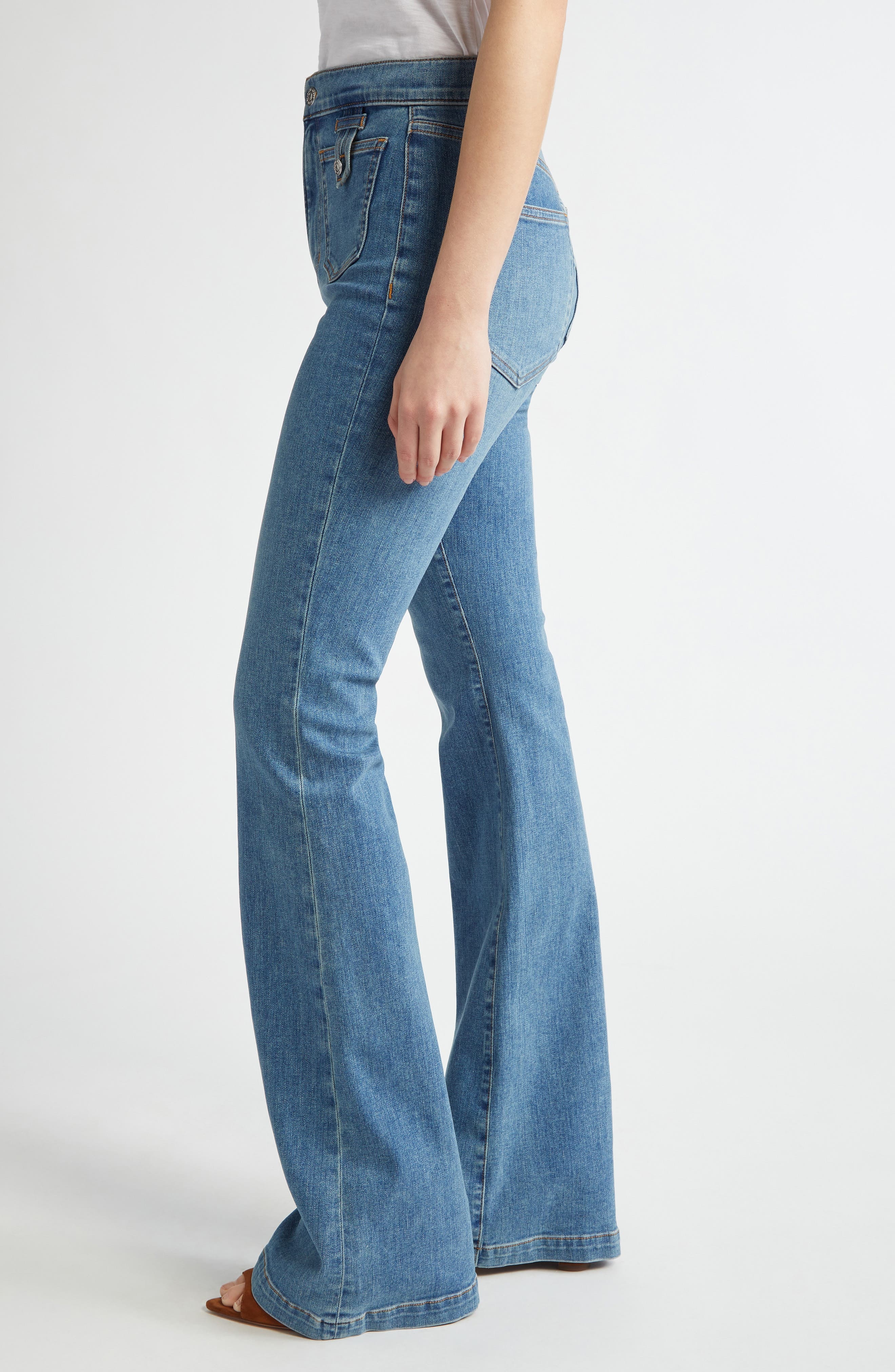 Veronica Beard Beverly High Waist Skinny Flare Jeans in Enough Said at Nordstrom - 4