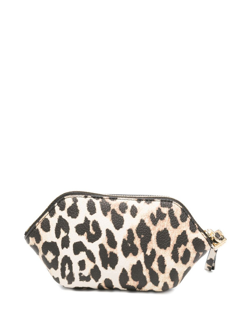 GANNI leopard-print logo-plaque wallet outlook
