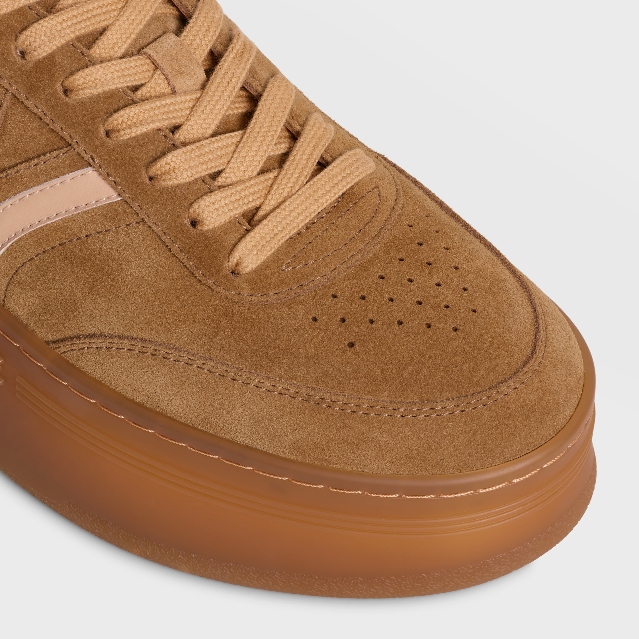 CELINE - BLOCK SNEAKERS WITH BACK TRIOMPHE AND WEDGE OUTSOLE IN SUEDE CALFSKIN AND CALFSKIN - 4
