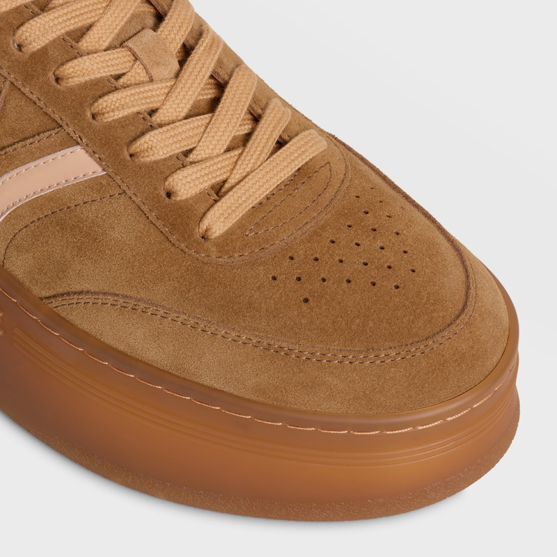 CELINE - BLOCK SNEAKERS WITH BACK TRIOMPHE AND WEDGE OUTSOLE IN SUEDE CALFSKIN AND CALFSKIN 4