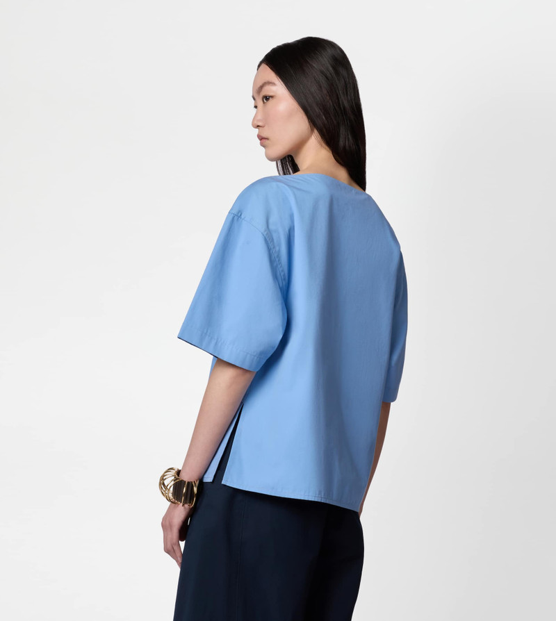 BLOUSE IN POPLIN - LIGHT BLUE 4