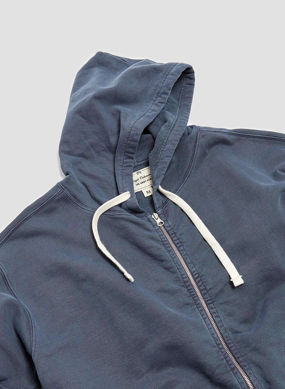 Embroidered Arrow Zip Hoodie in Navy - 7