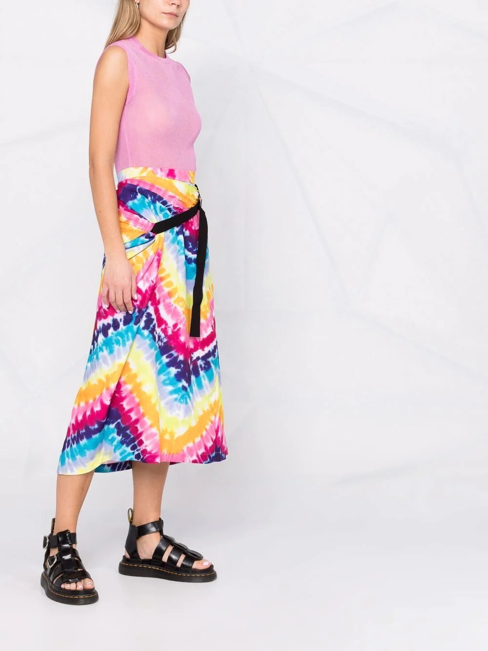 tie-dye wrap midi skirt - 6