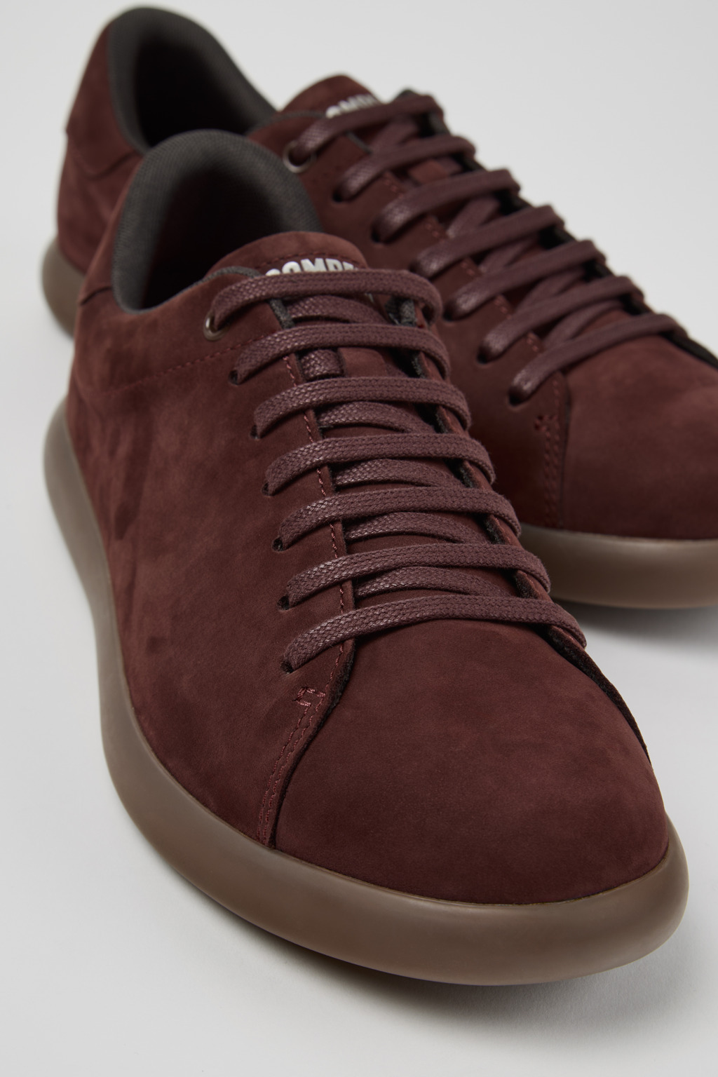 Burgundy Nubuck Sneakers for Men. - 2