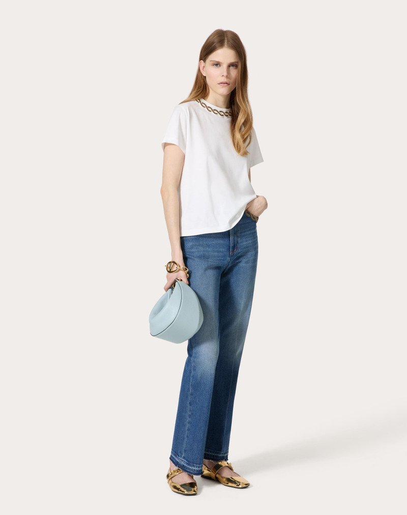 Valentino EMBROIDERED BLUE MEDIO CON RISERVA TROUSERS outlook