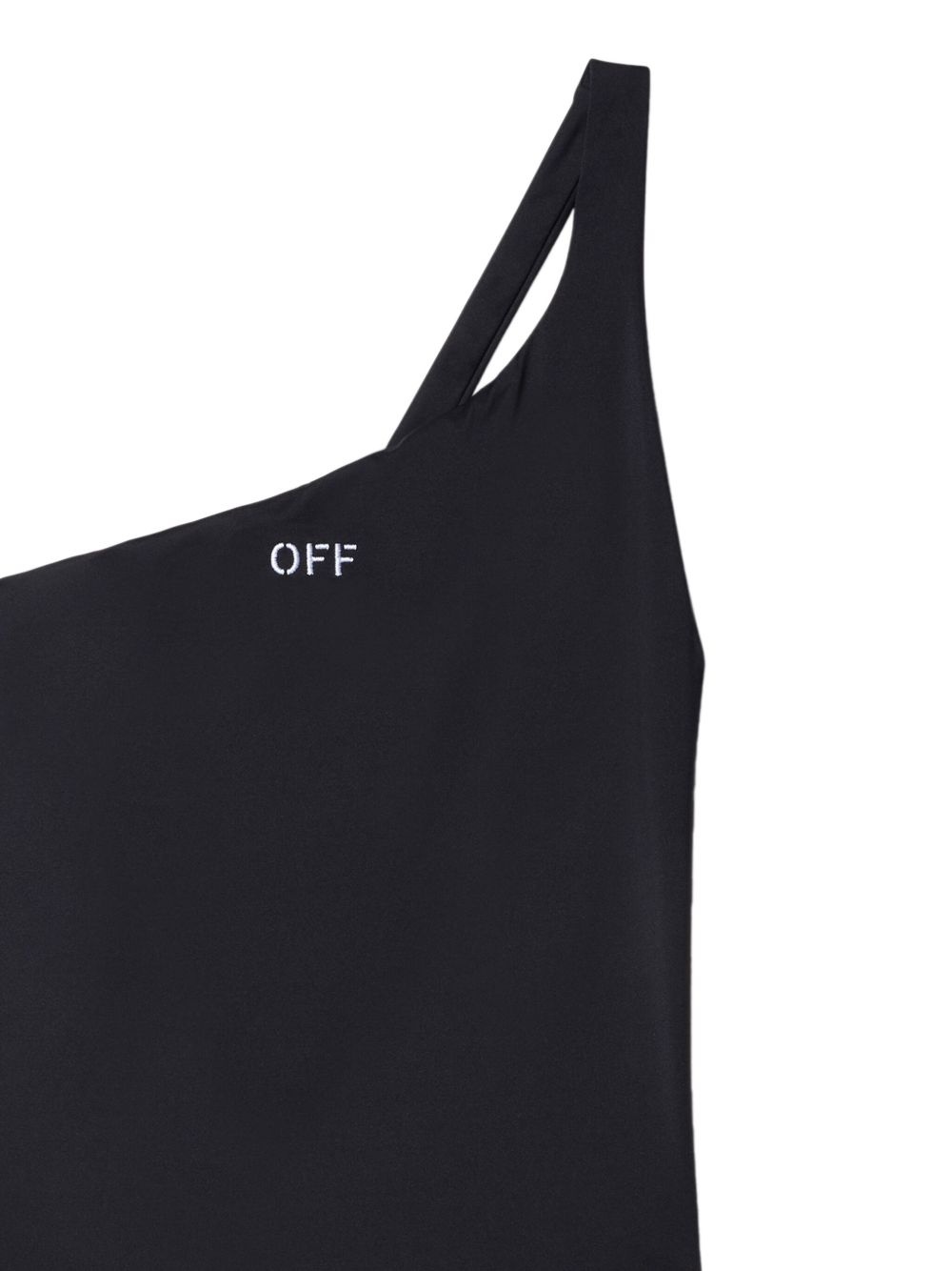 logo-stamp one-shoulder swimsuit - 2