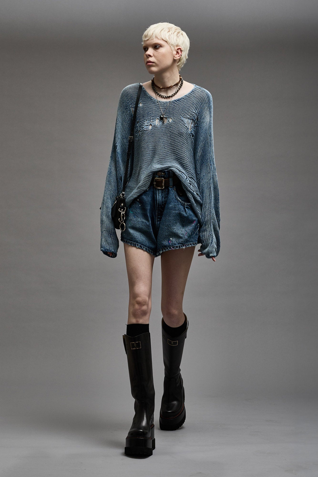 DISTRESSED BOYFRIEND CREWNECK - LIGHT INDIGO - 4