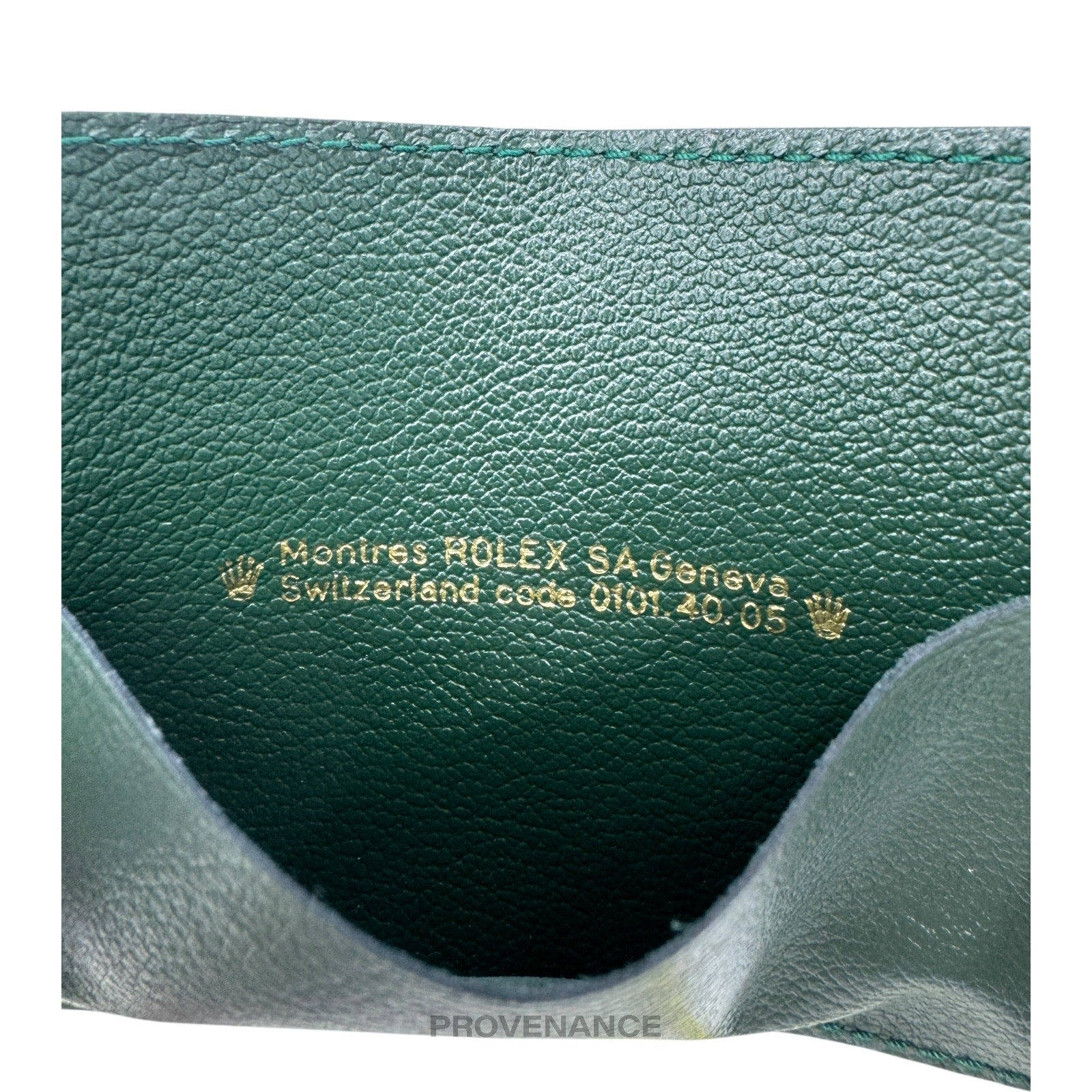Rolex Card Holder Wallet - Green Leather - 5