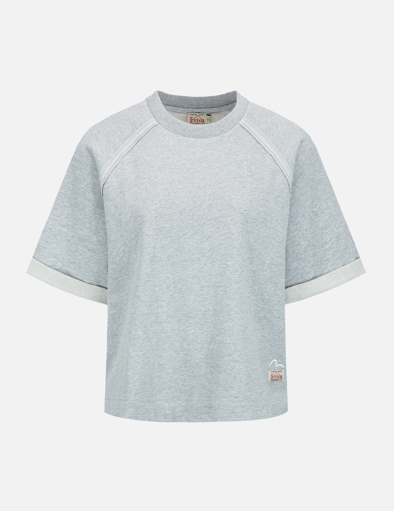 EVISU Seagull and Logo Embroidery Cropped Sweatshirt outlook