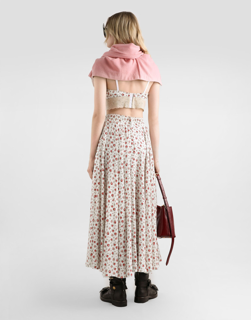 Small rose-print charmeuse circle skirt 3