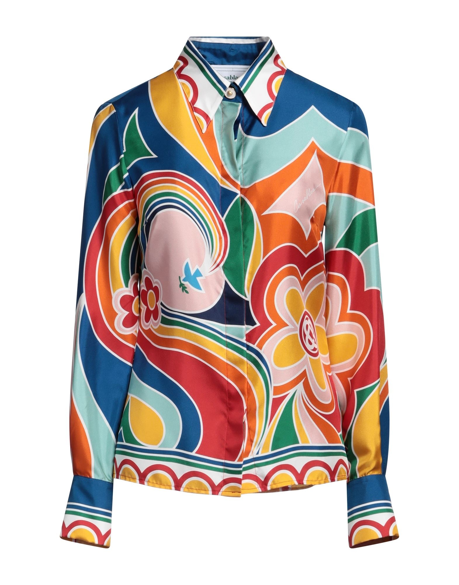 Blue Women's Patterned Shirts & Blouses - 1