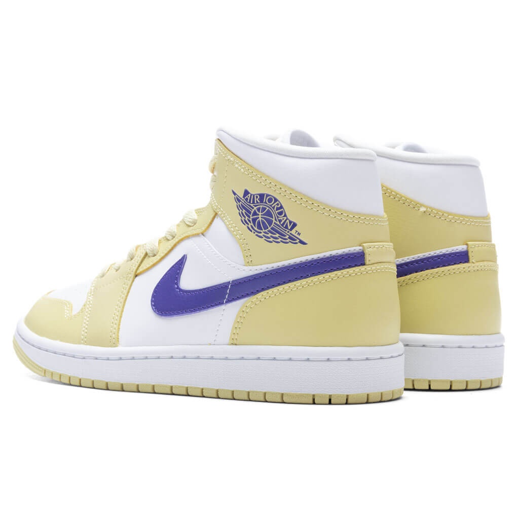 AIR JORDAN 1 MID WOMEN'S - LEMON WASH/LAPIS/WHITE - 3