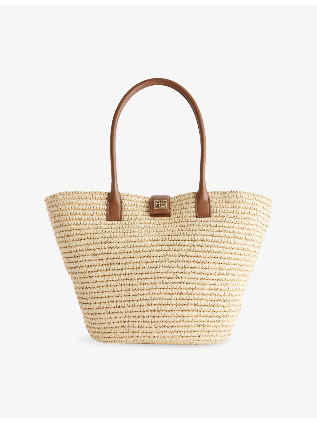 Lou Monogram Raffia Tote Bag - 1