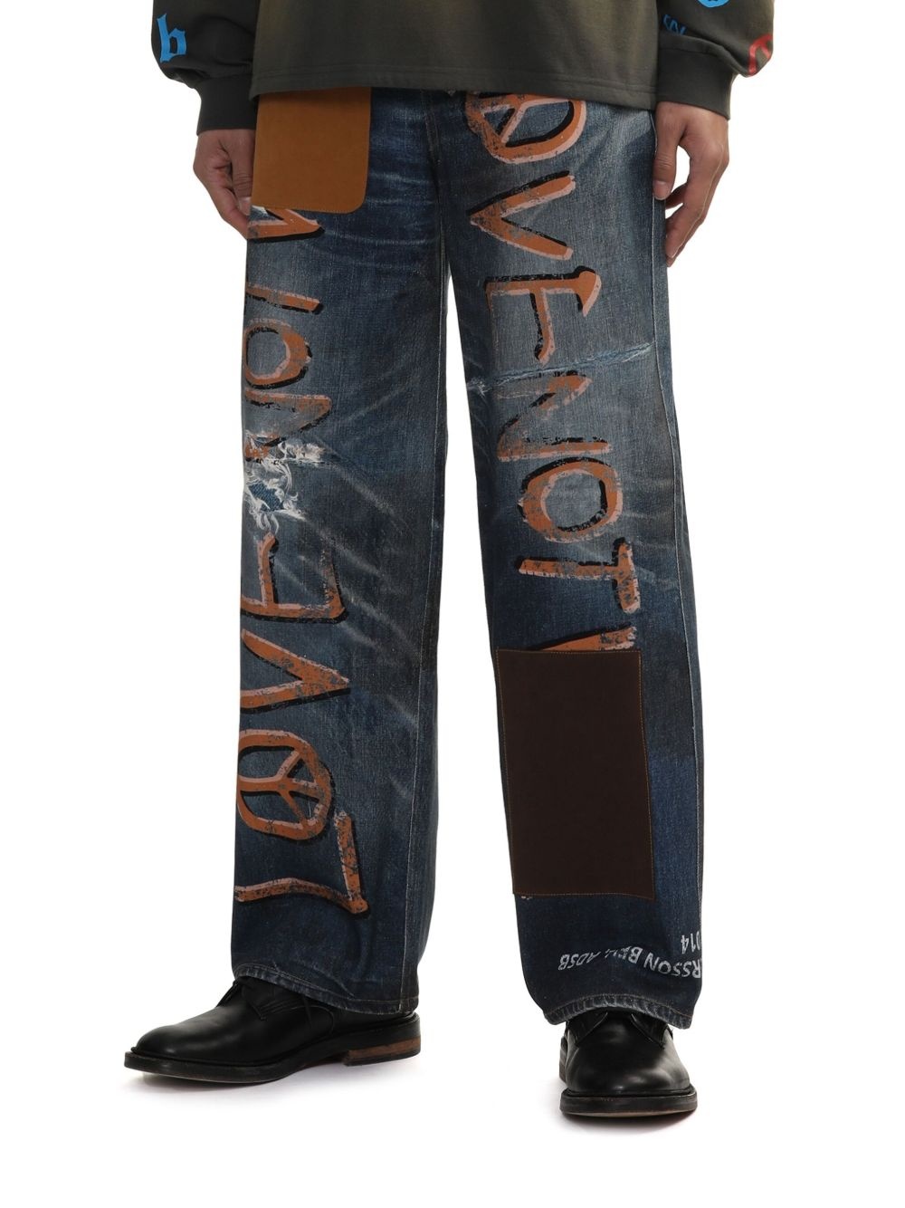 text-print jeans - 3