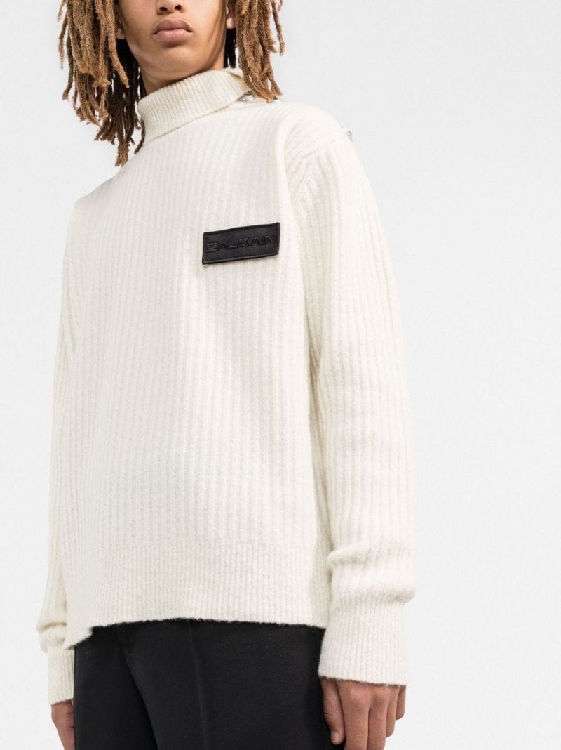 button-embossed knitted jumper - 3