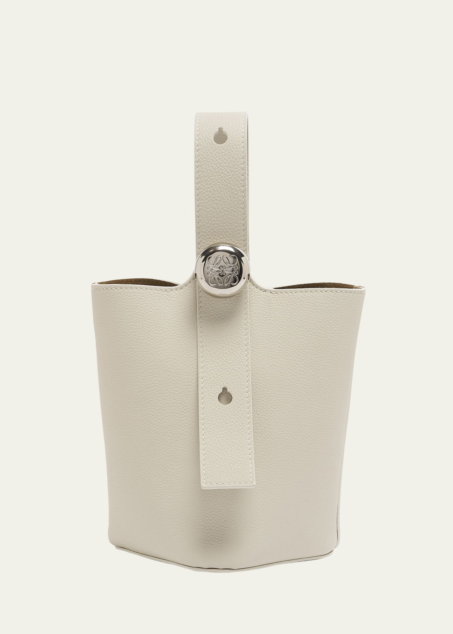 Mini Pebble Leather Bucket Bag - 1