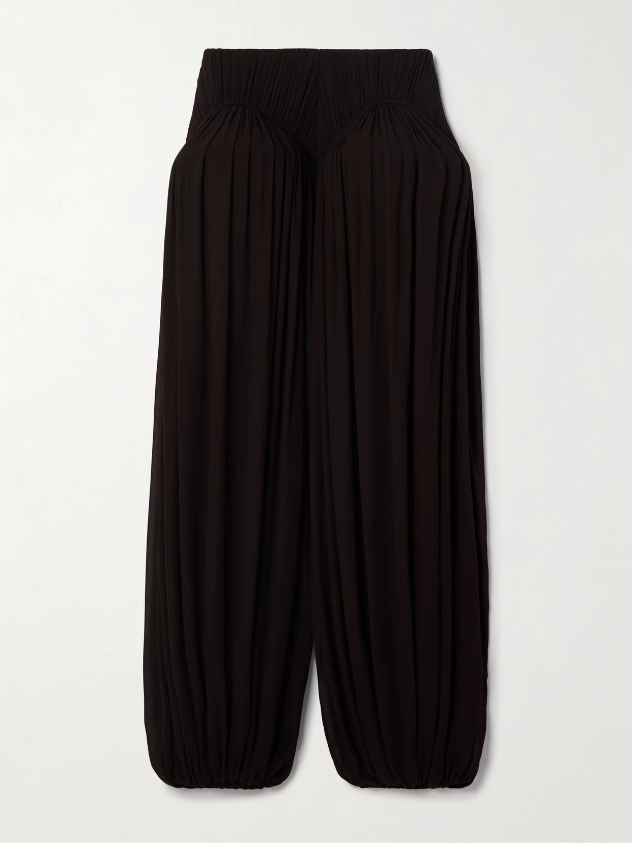 Pleated Crepe Tapered Pants - 1