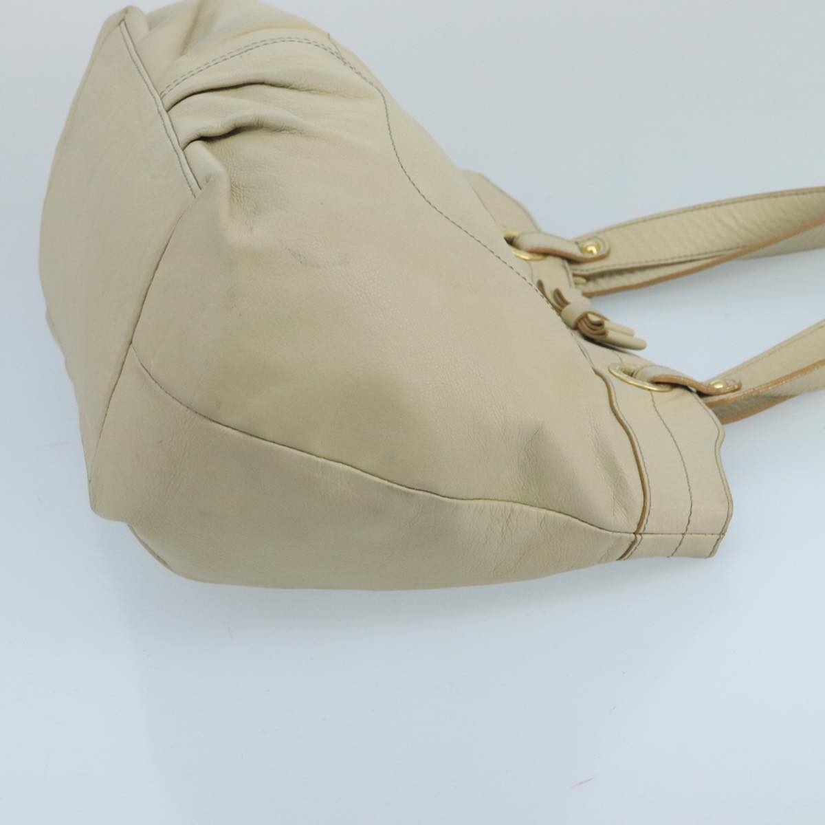 Burberry Tote Bag Leather White - 4