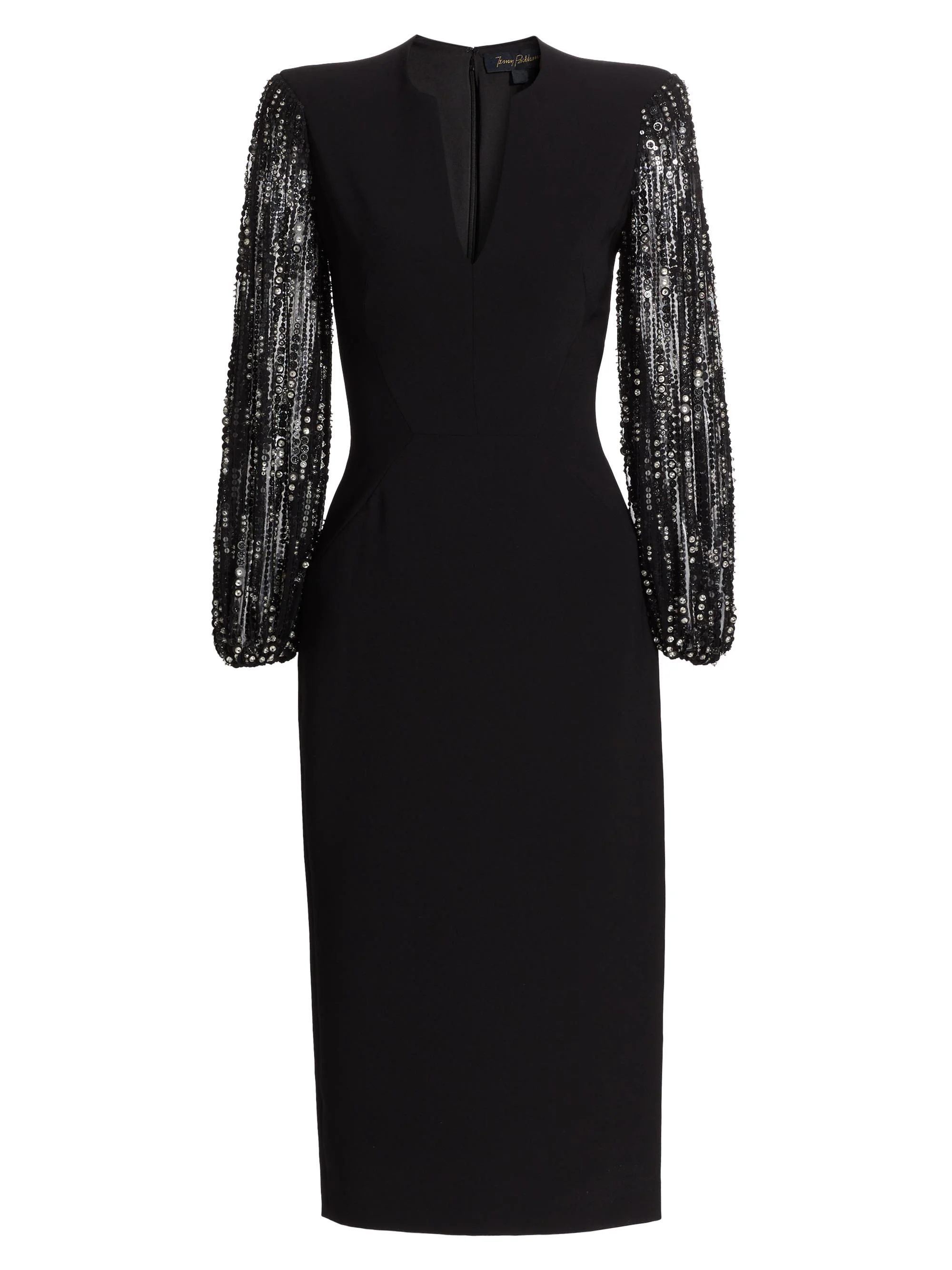 Women's The Swan Embellished-Sleeve Cocktail Dress - Jet - 1