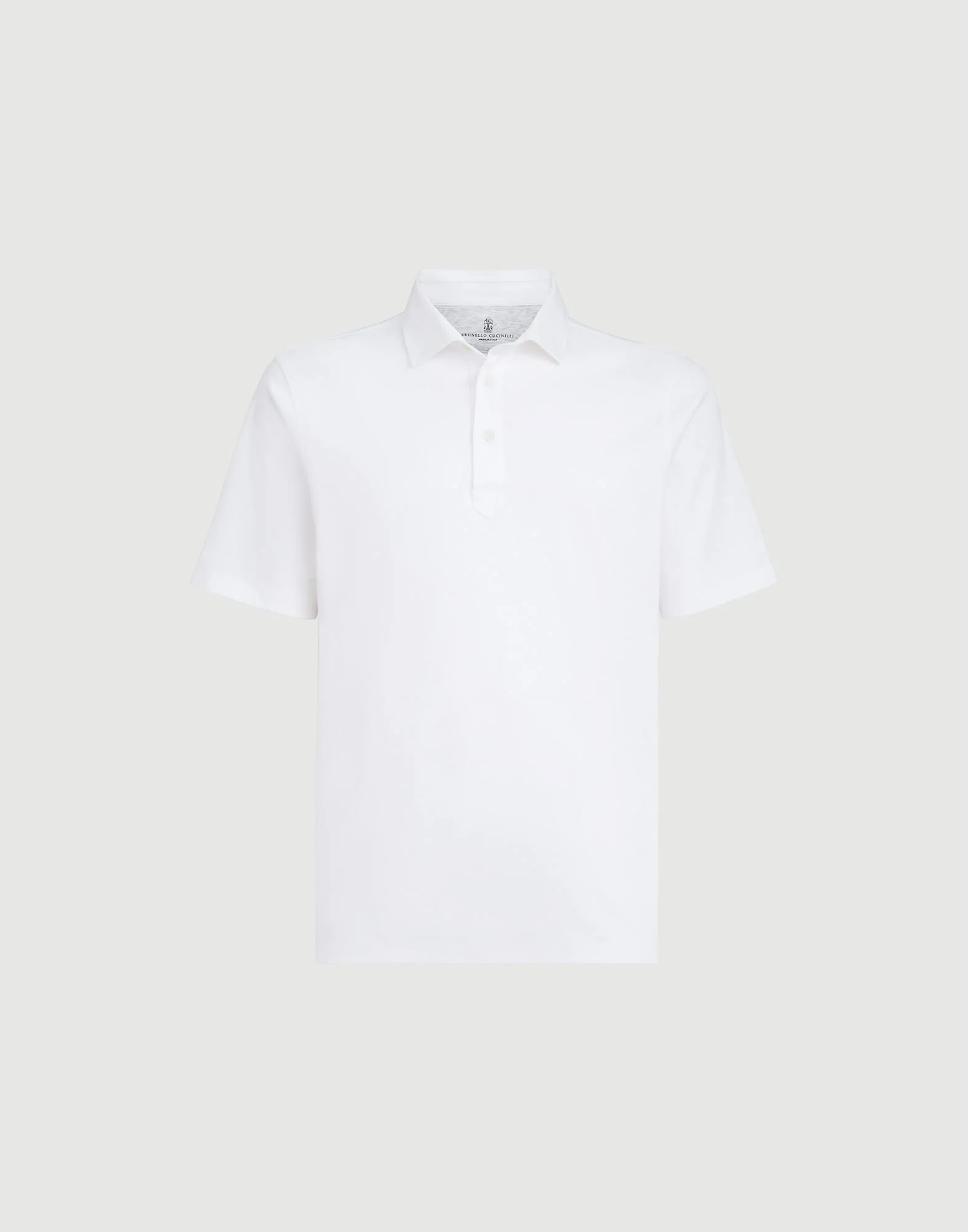 Cotton jersey polo with shirt-style collar - 1