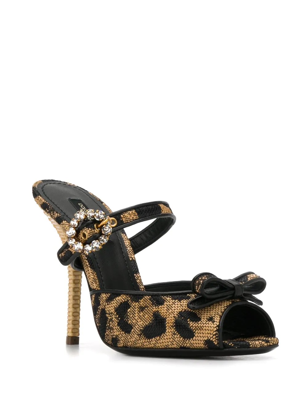 leopard-print buckled mules - 2