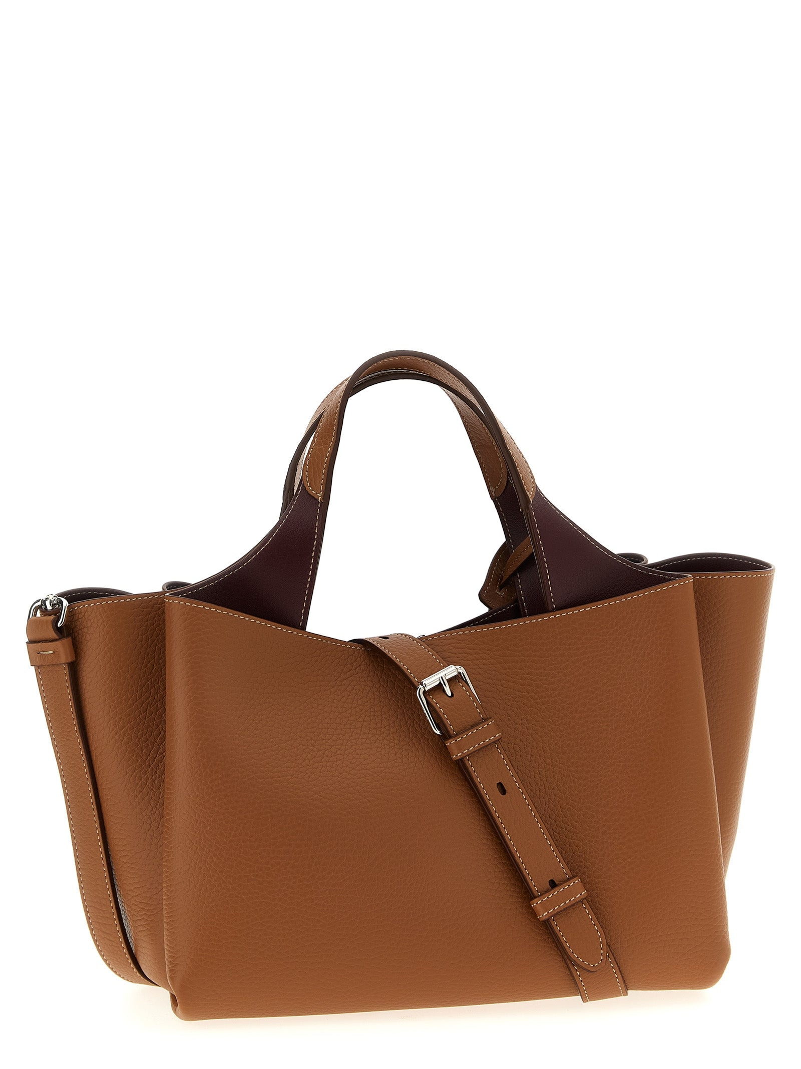 Mini Leather Handbag Hand Bags Brown - 2