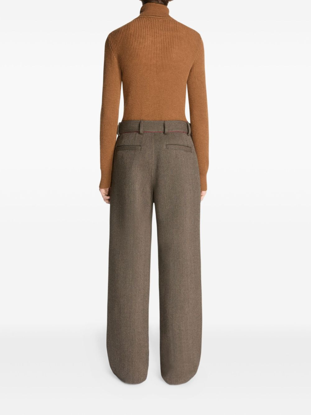 wrap-effect wool trousers - 4