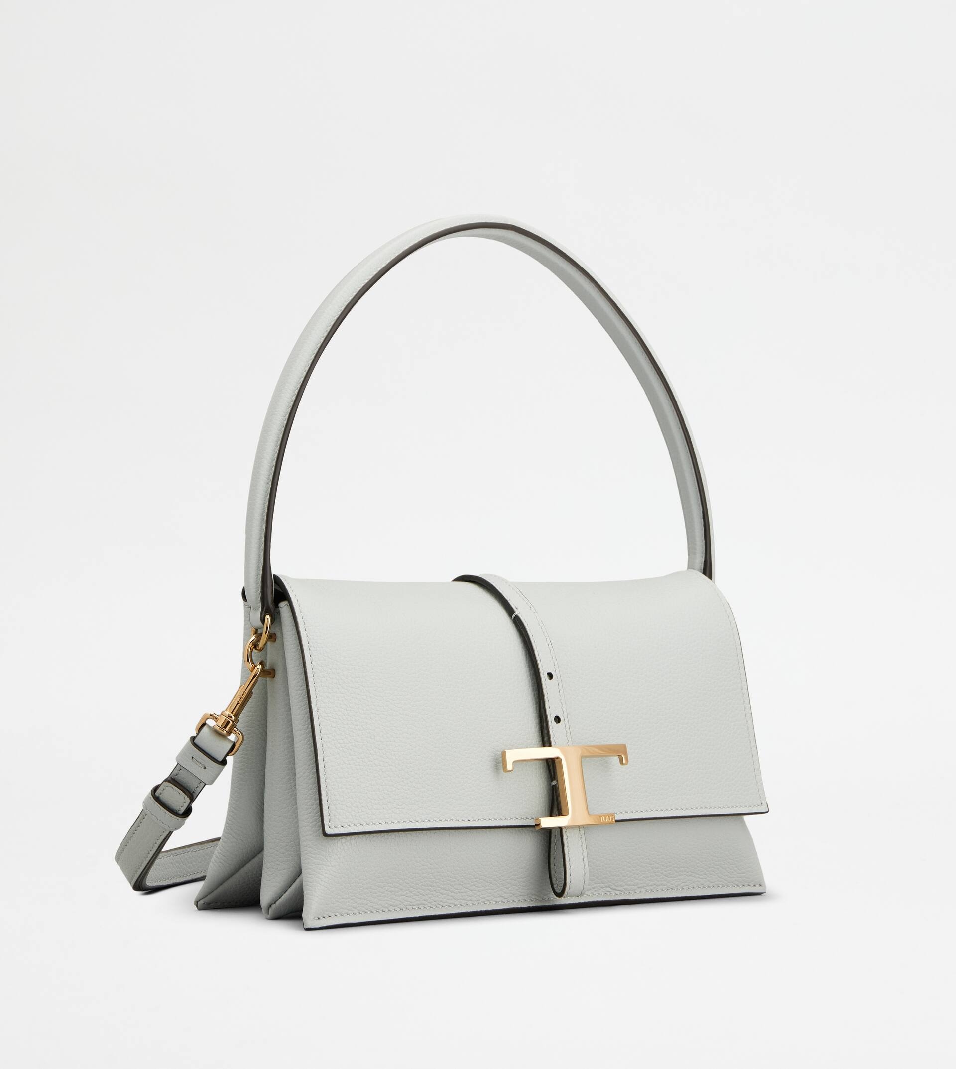 T TIMELESS FLAP BAG IN LEATHER MINI - GREY - 3