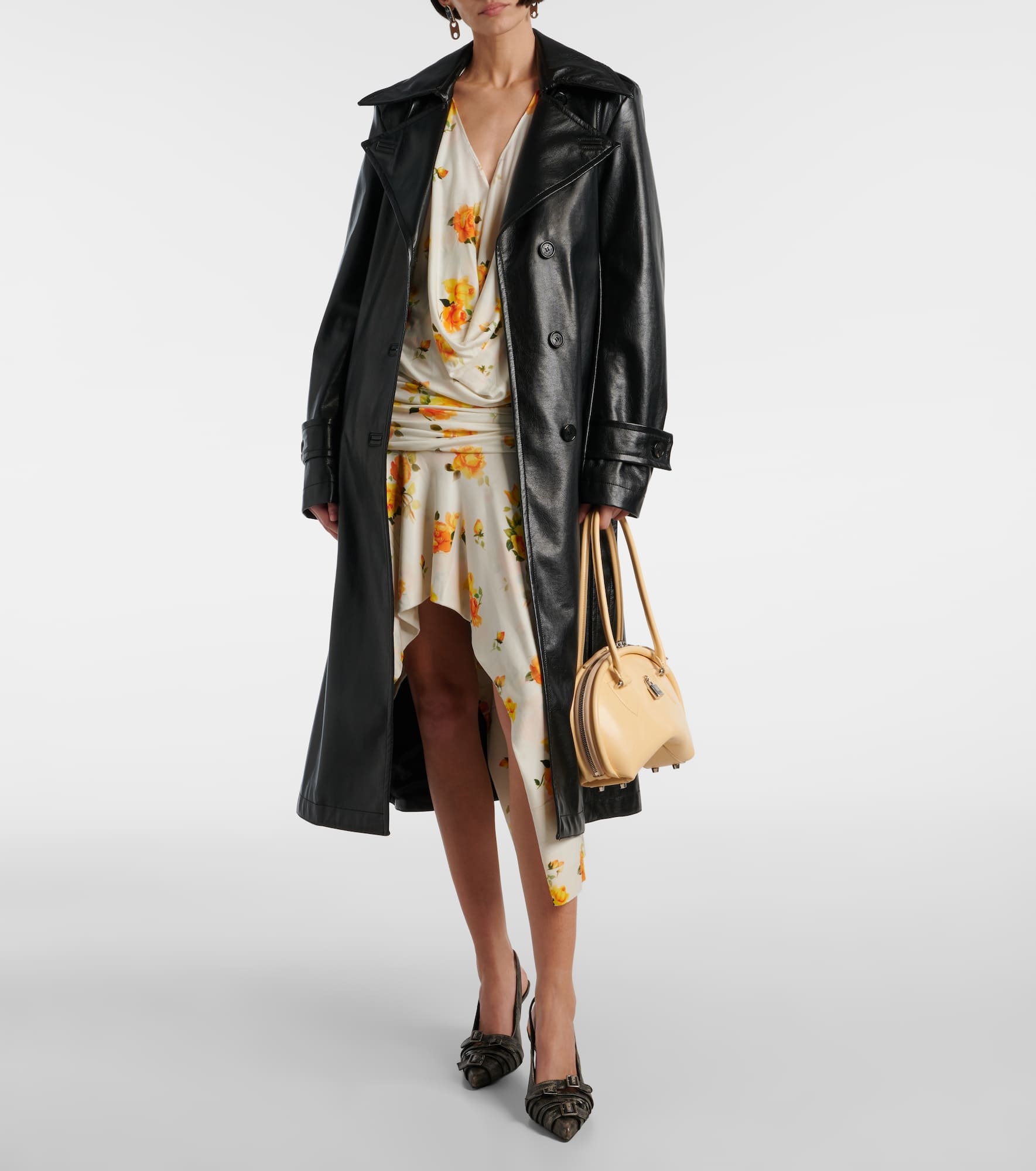 Faux leather trench coat - 2