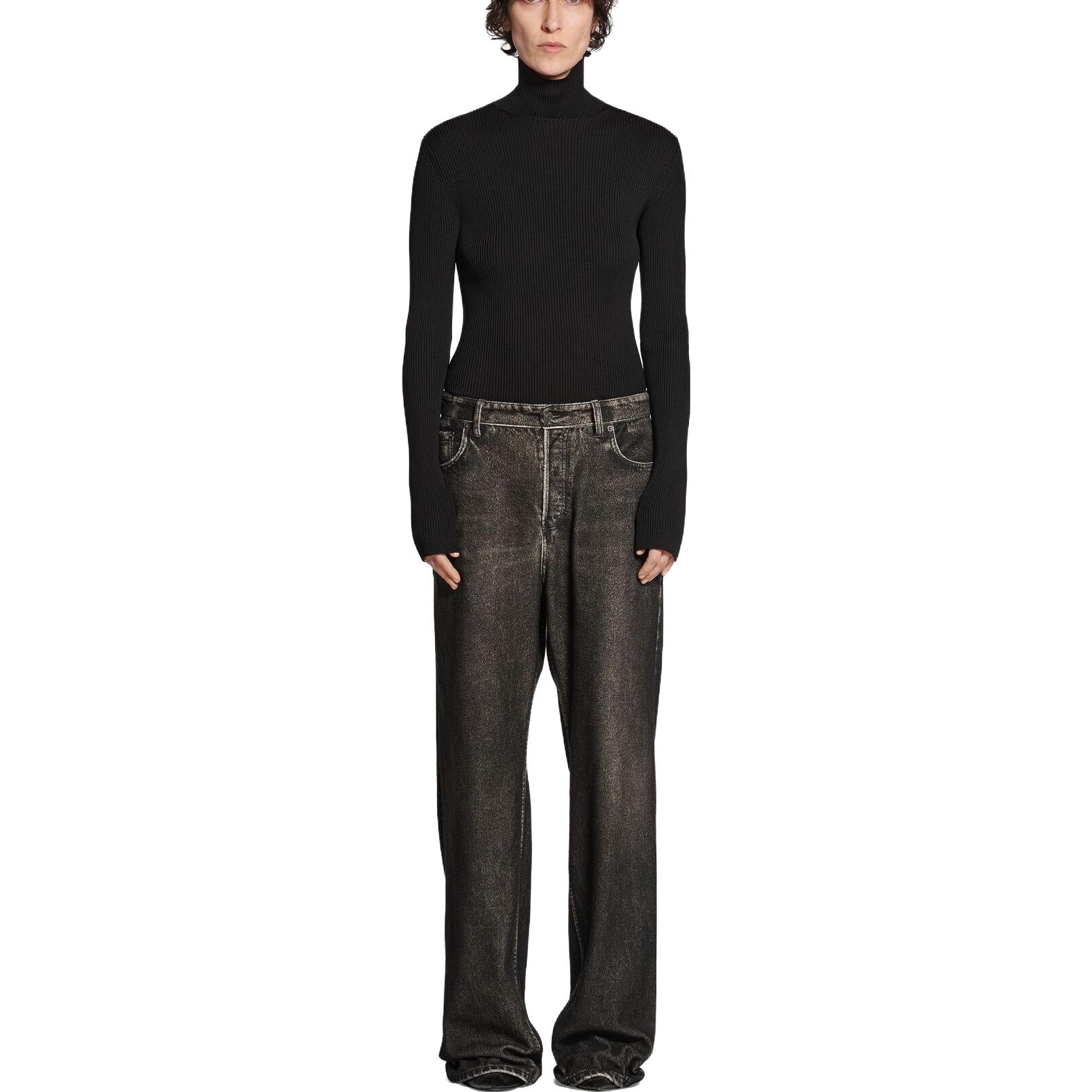 Balenciaga Denim Trompe L'oeil Pants 'Black' 751503TOL991000 - 3