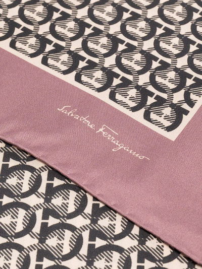 Salvatore Ferragamo Gancini logo-print silk scarf outlook