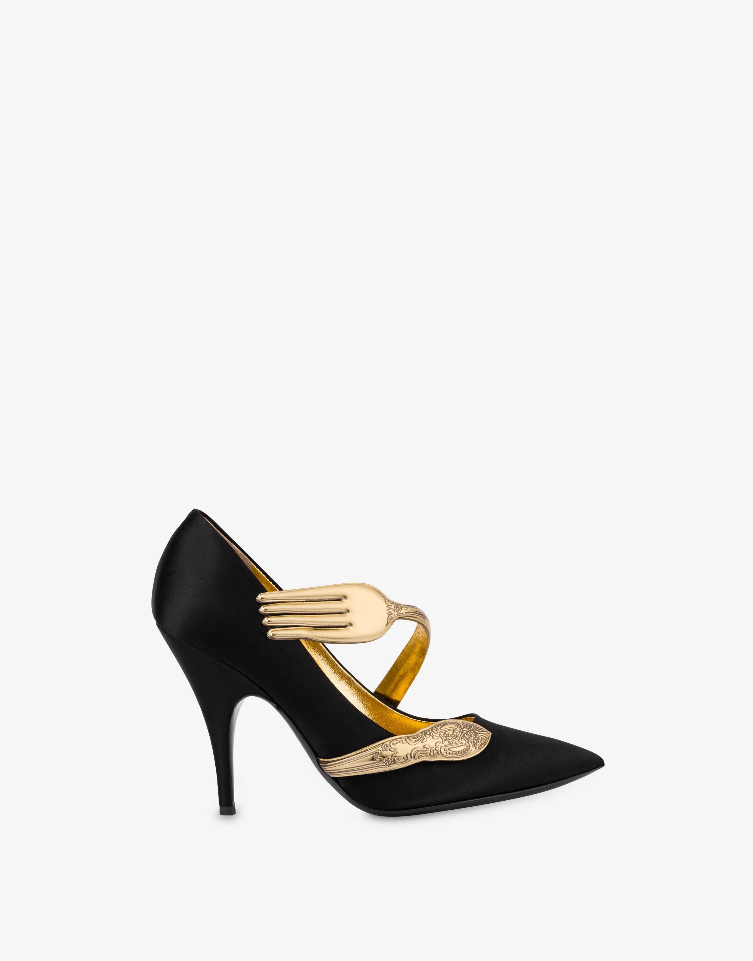 CUTLERY DETAILS SATIN COURT SHOES - 4