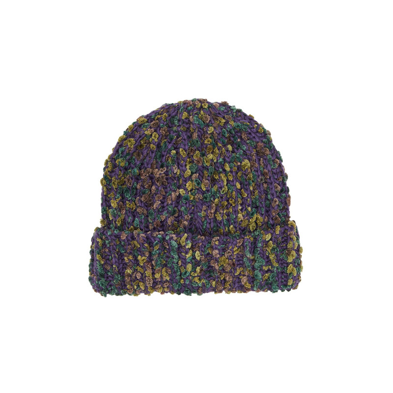 Supreme Supreme Chenille Beanie 'Dark Purple' outlook