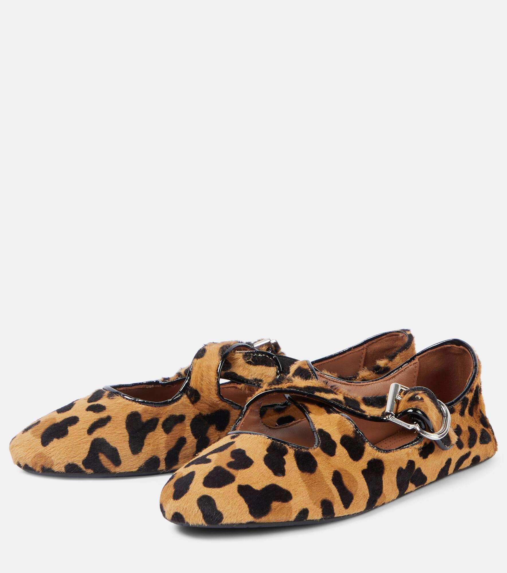 Leopard-print ballet flats - 5