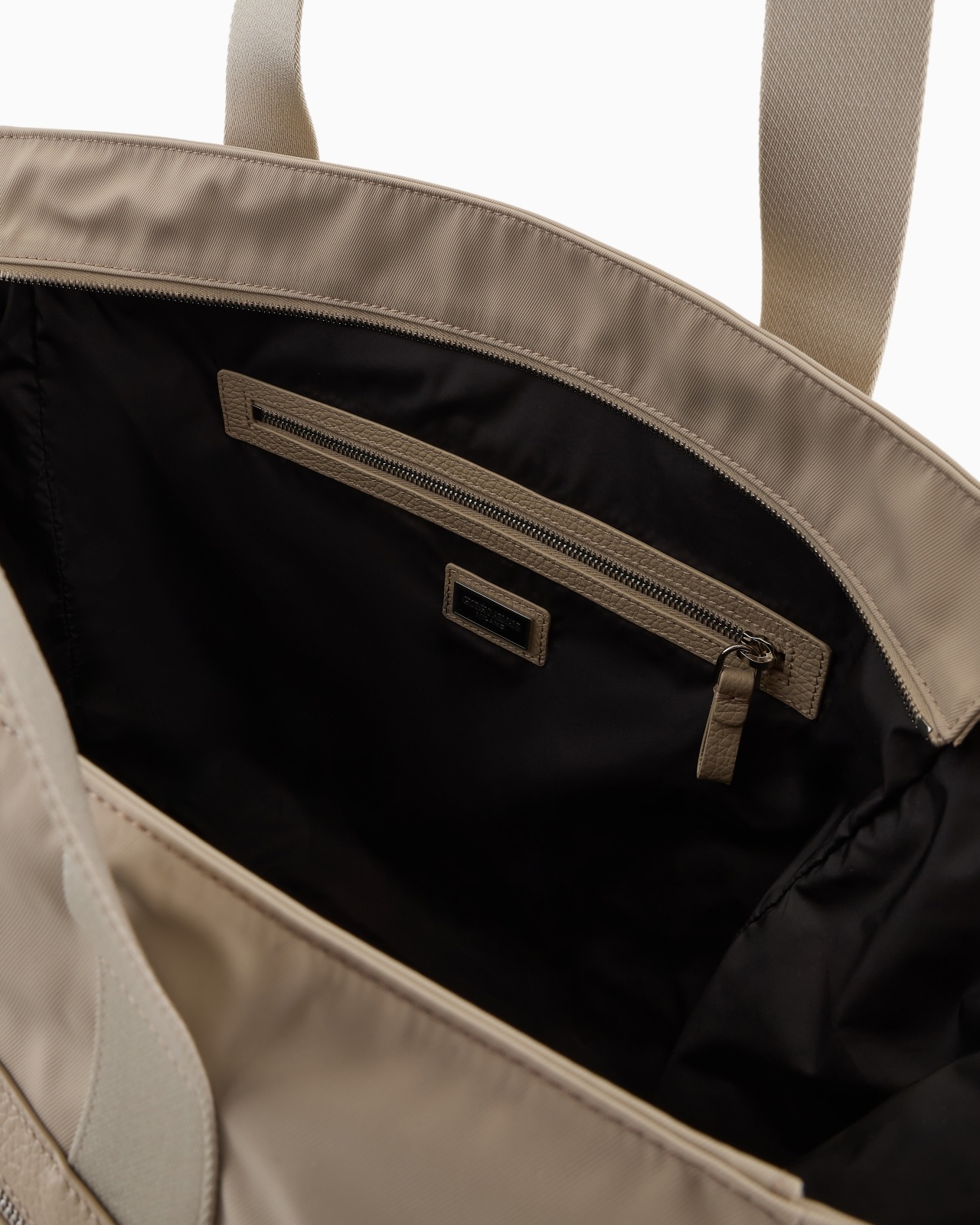 MEDIUM SHOPPER BAG IN NYLON AND PEBBLED LEATHER - 4