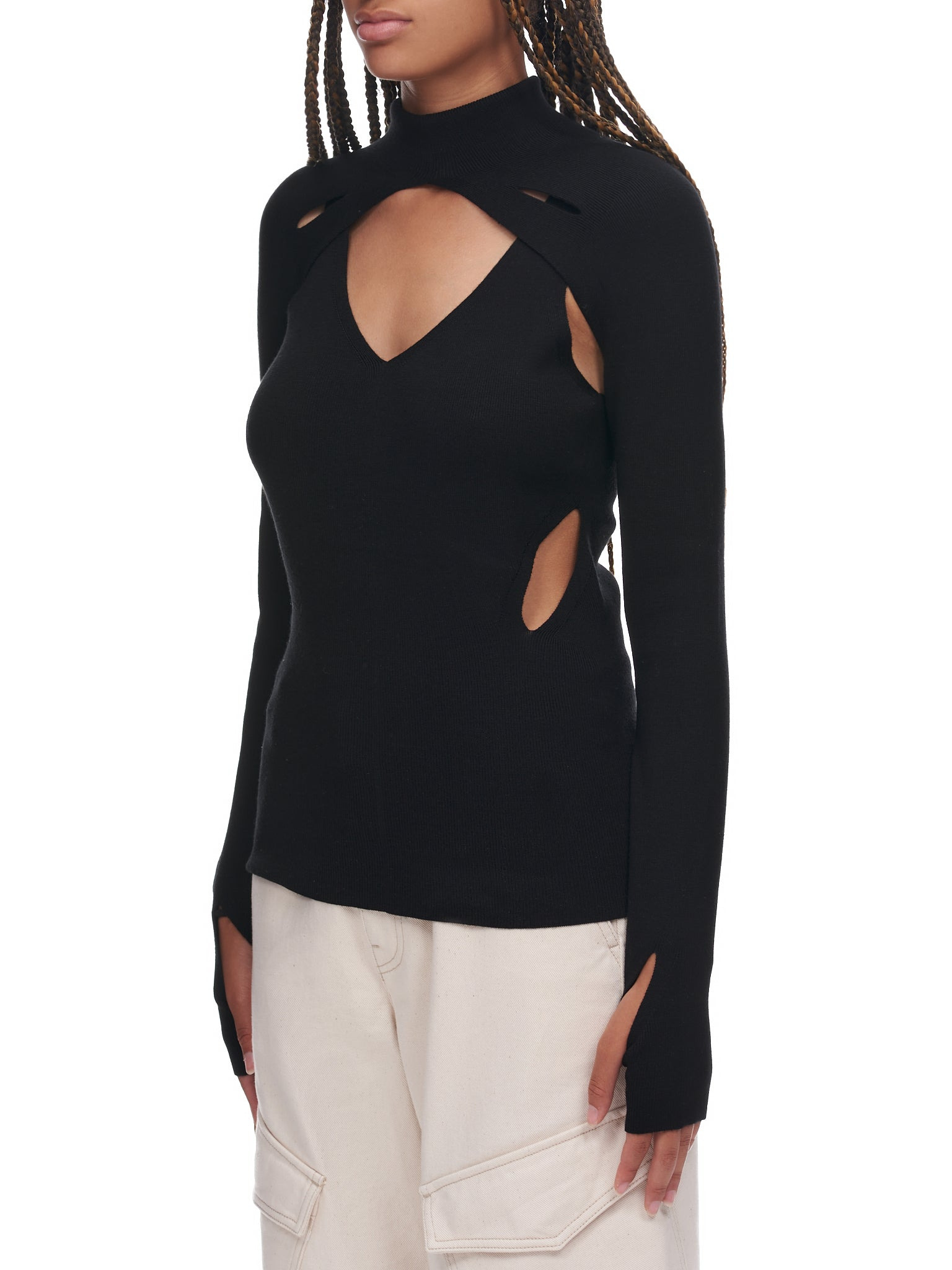 Merino Double Lock Slit Skivvy - 2