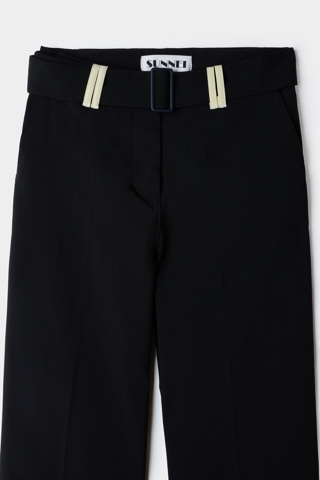 BELTED HIGH WAIST PANTS / carbon black - 5