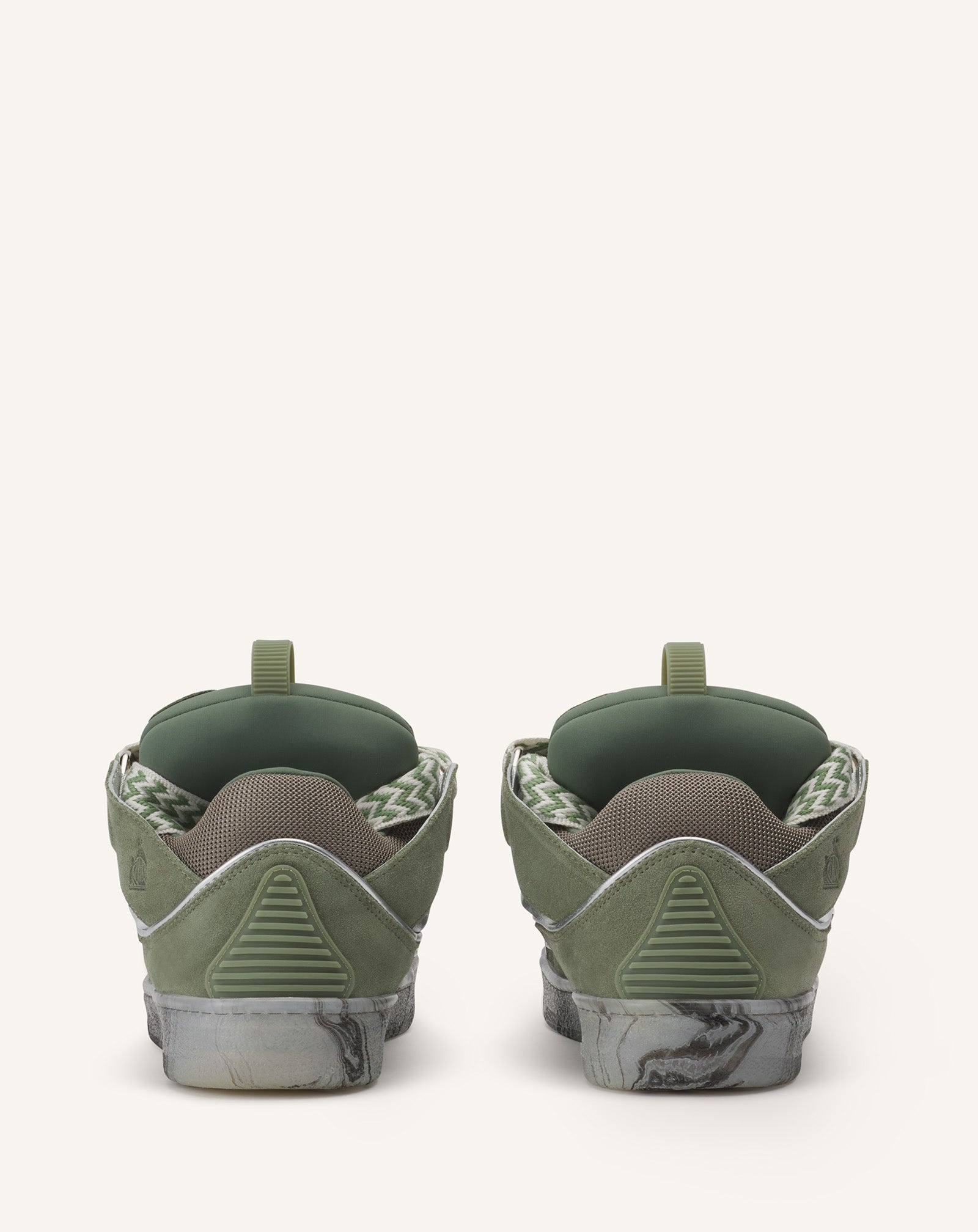 LEATHER CURB SNEAKERS WITH MARBLED SOLE - 3