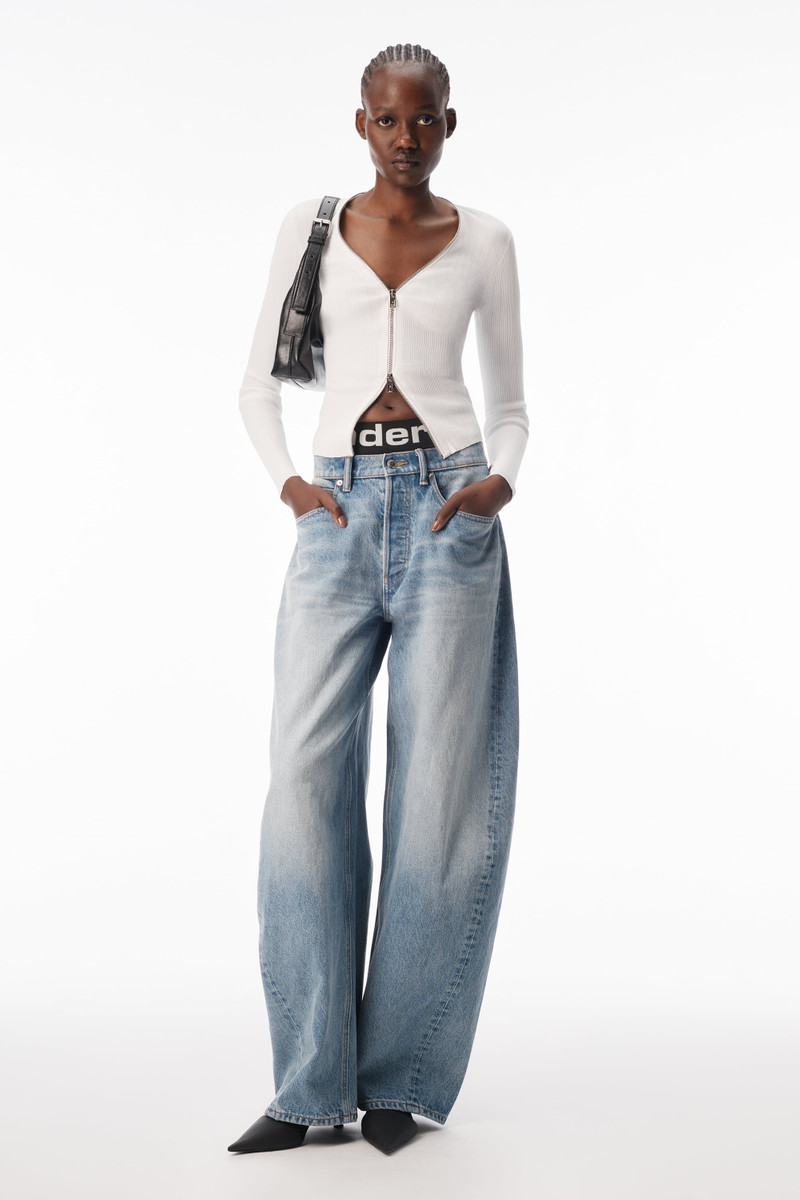 Alexander Wang V-NECK LONG SLEEVE POINTELLE ZIP CARDIGAN outlook