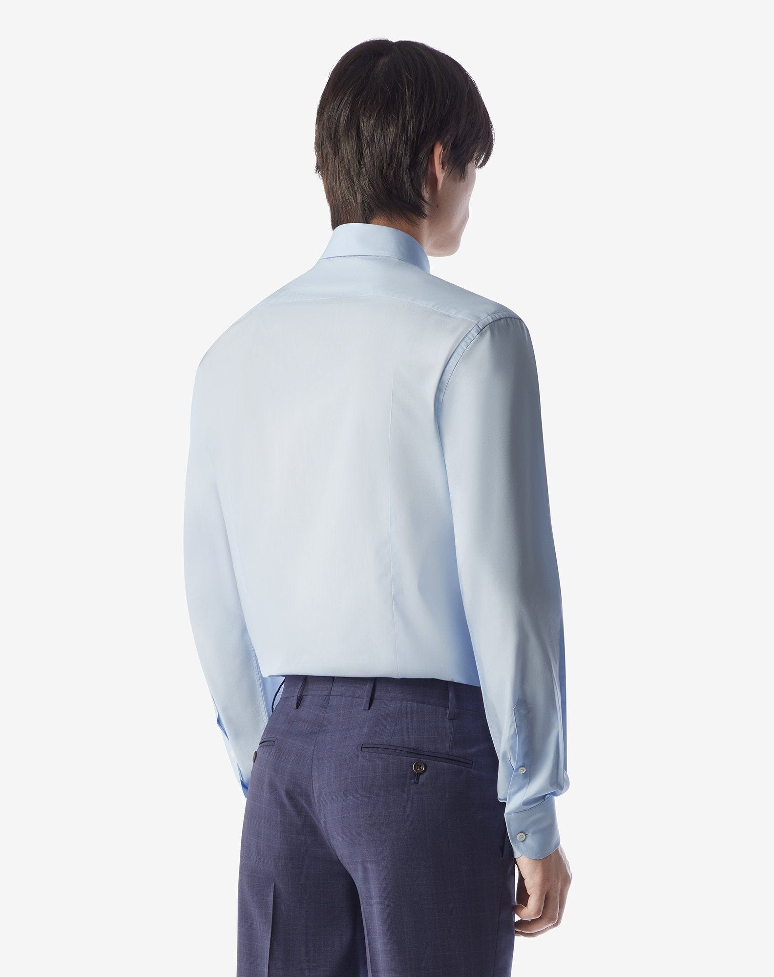 Light blue cotton poplin shirt - 3