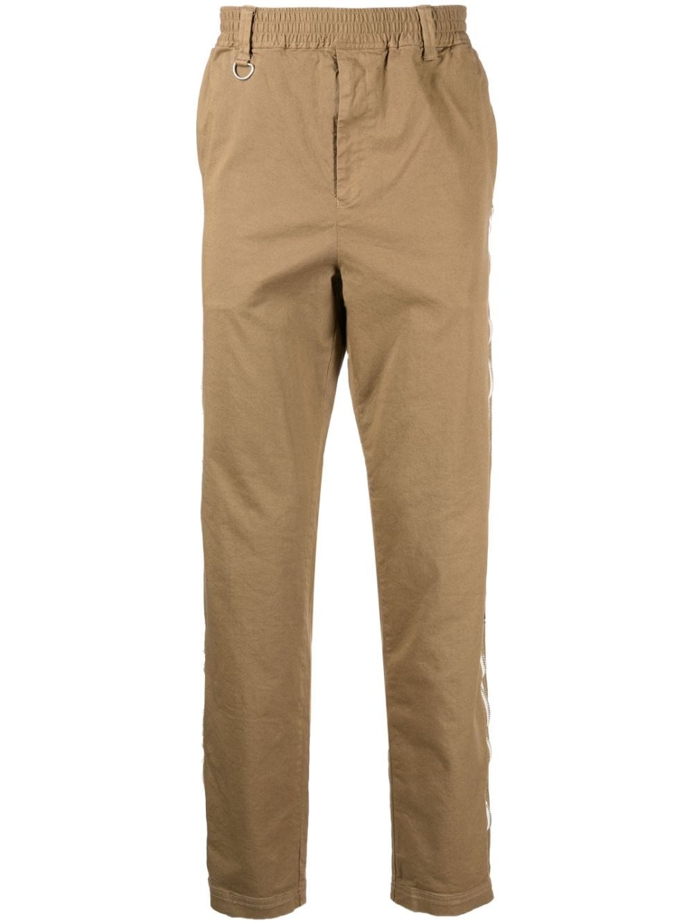 zip-detail straight-leg trousers - 1