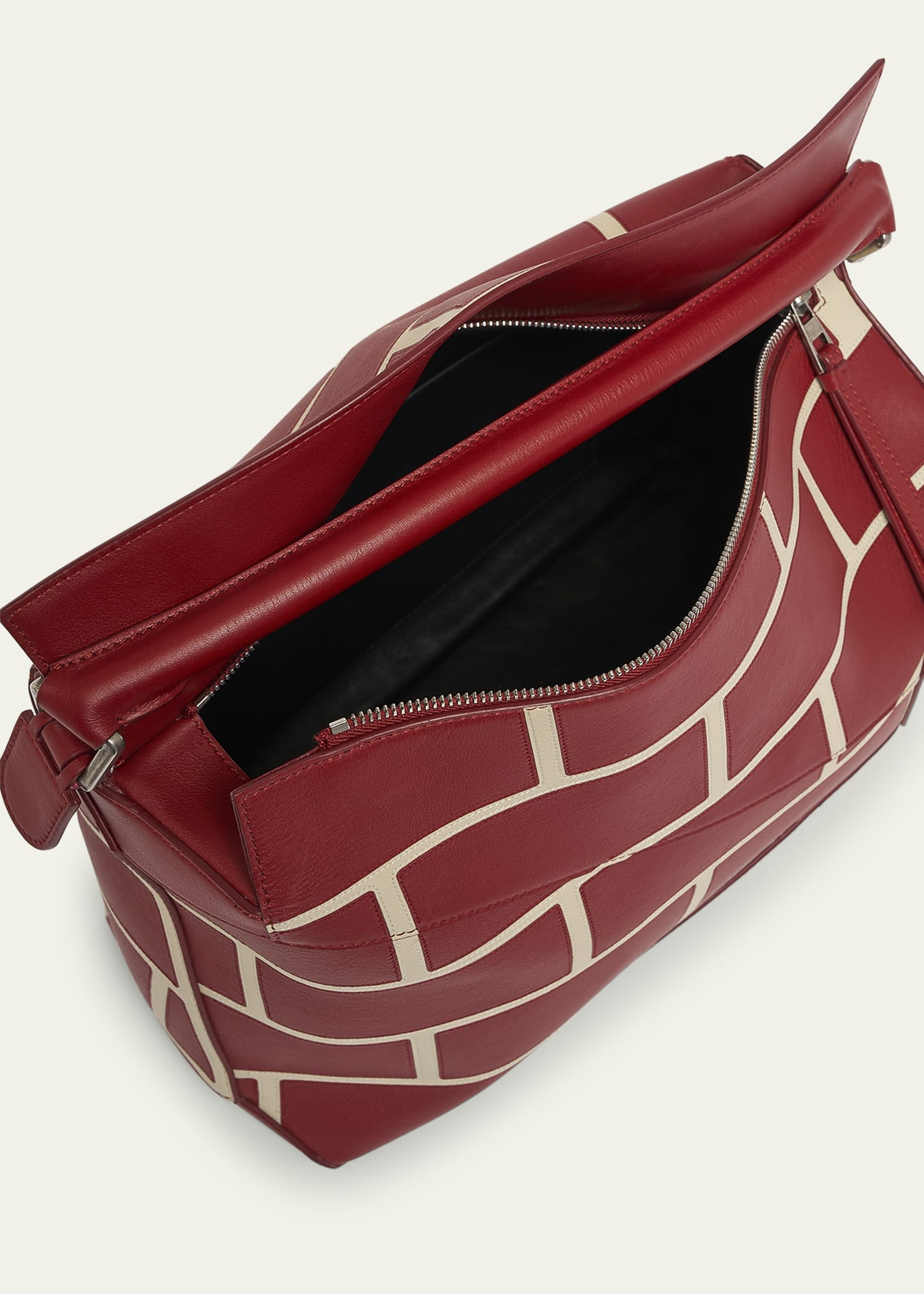 Men's Large Brick Leather Puzzle Edge Shoulder Bag - 4