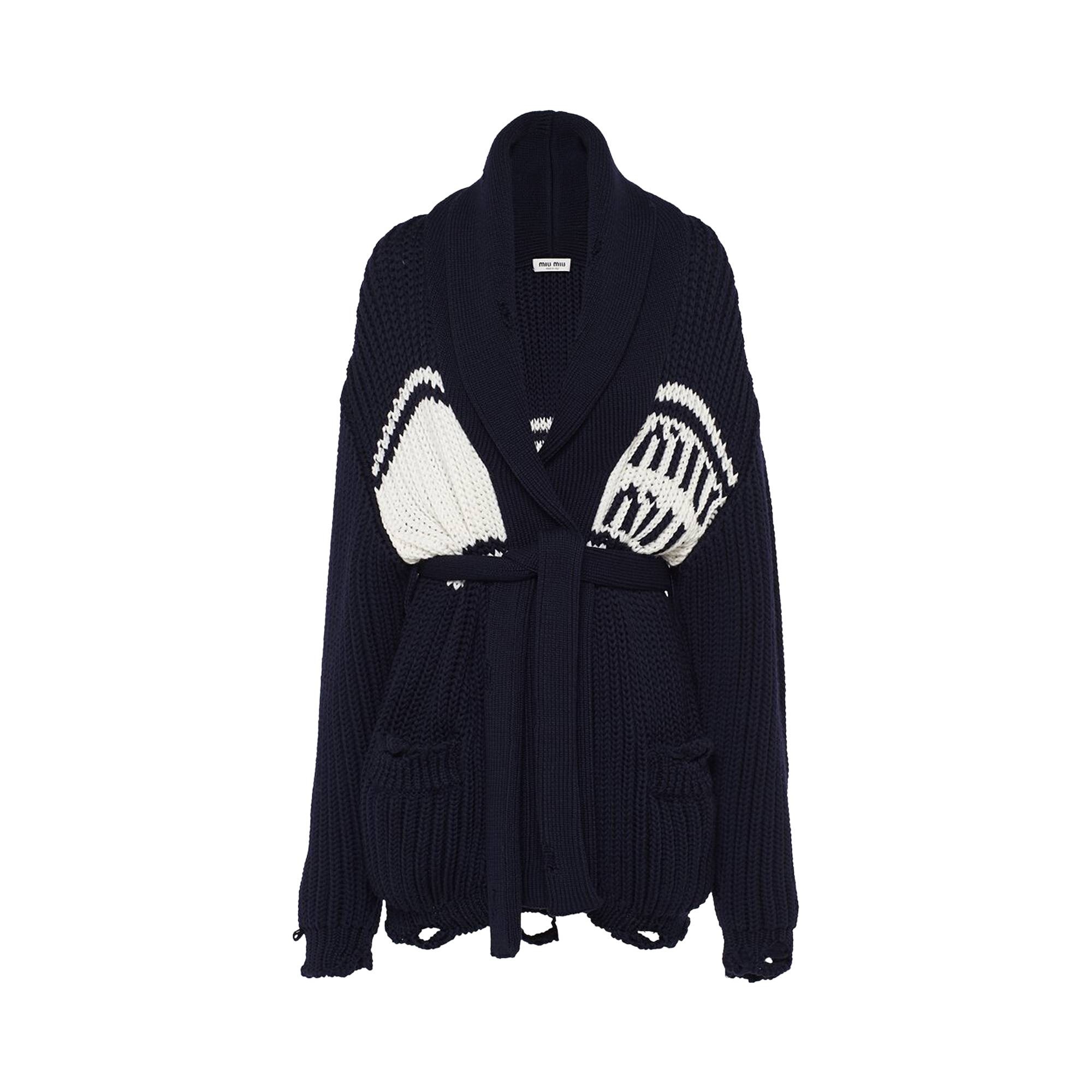 Miu Miu Wool Cardigan 'Navy' - 1